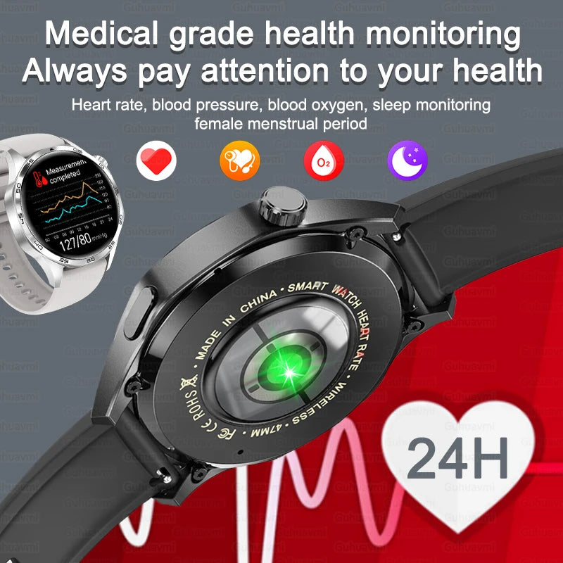 Per HUAWEI IOS Sport All'aria Aperta GPS Astuto Della Vigilanza Degli Uomini di 1.53 pollici HD AMOLED Schermo IP68 Impermeabile Chiamata Bluetooth NFC Smartwatch 2024