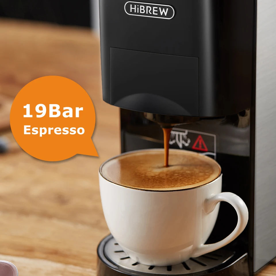 Macchina per caffè HiBREW Cafetera Caldo/Freddo 5in1 Multiplo 19Bar Dolce Gusto Latte&Nexpresso Capsula ESE