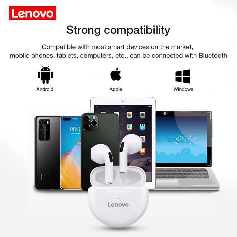 Lenovo LivePods HT38 TWS Bluetooth Earphone Mini Wireless Earbuds with Mic for iPhone Xiaomi Sport Waterproof 9D Stere Headphone